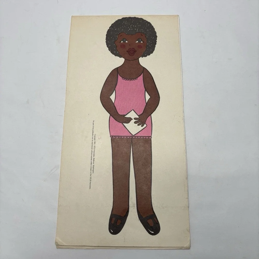 Black‎ American Paper Doll With Outfits; Rare, OOP 